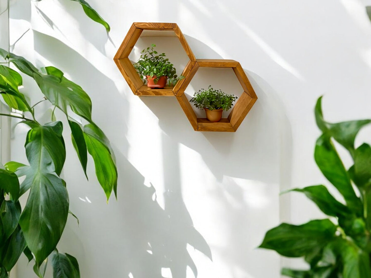 Hexagon Wall Shelves Set - 5.5'' Depth