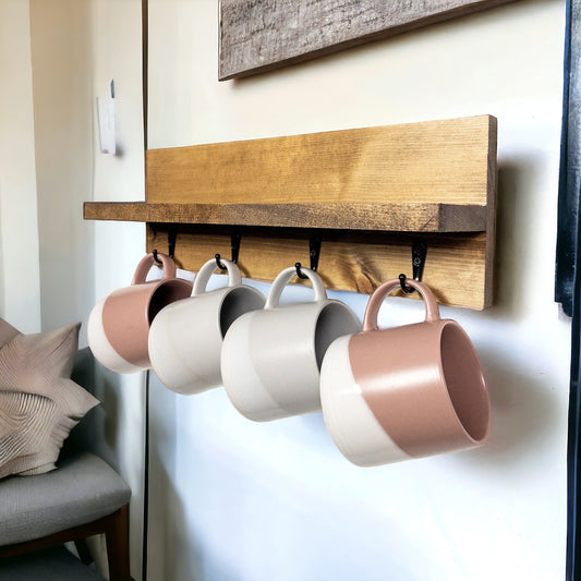 Rustic Coffee Mug Rack