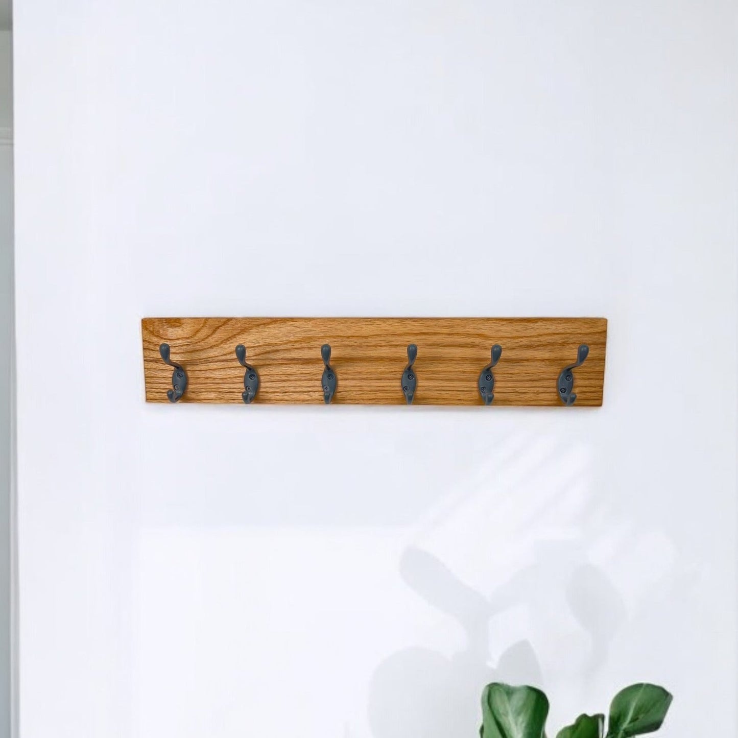 Solid Oak Wood Coat Rack