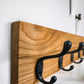 Solid Oak Wood Coat Rack