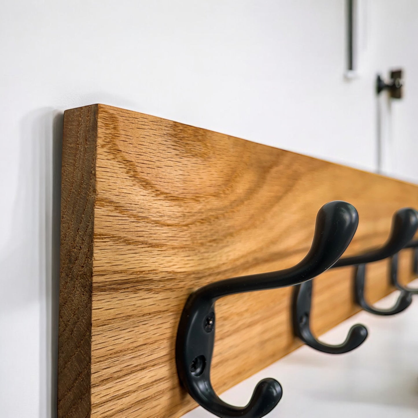 Solid Oak Wood Coat Rack