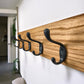 Solid Oak Wood Coat Rack