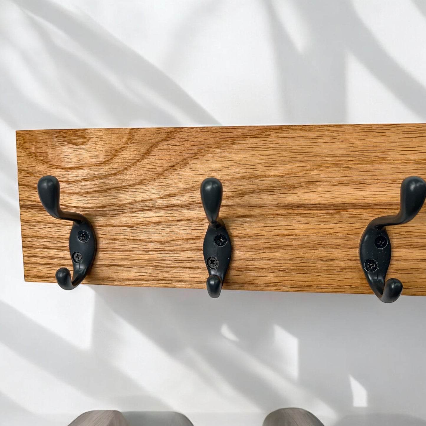 Solid Oak Wood Coat Rack