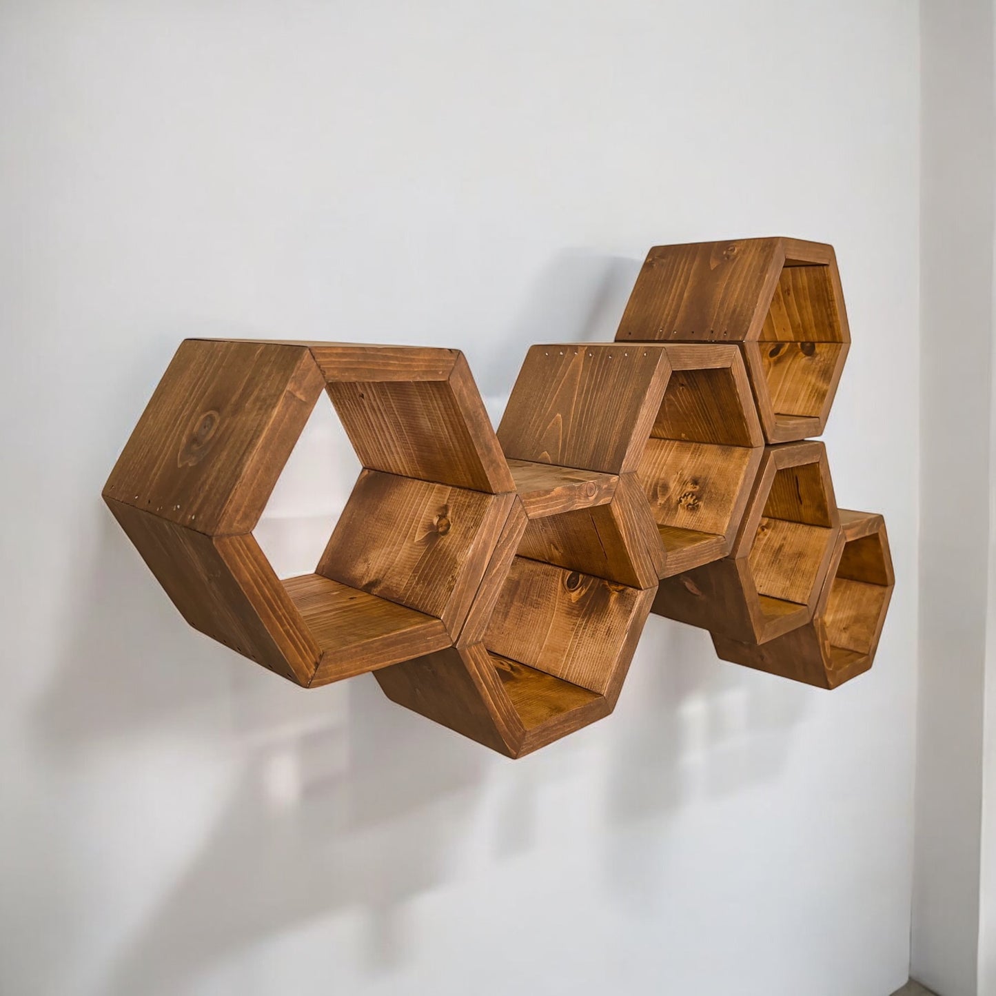 Mini Hexagon Wall Shelves, Set of 6