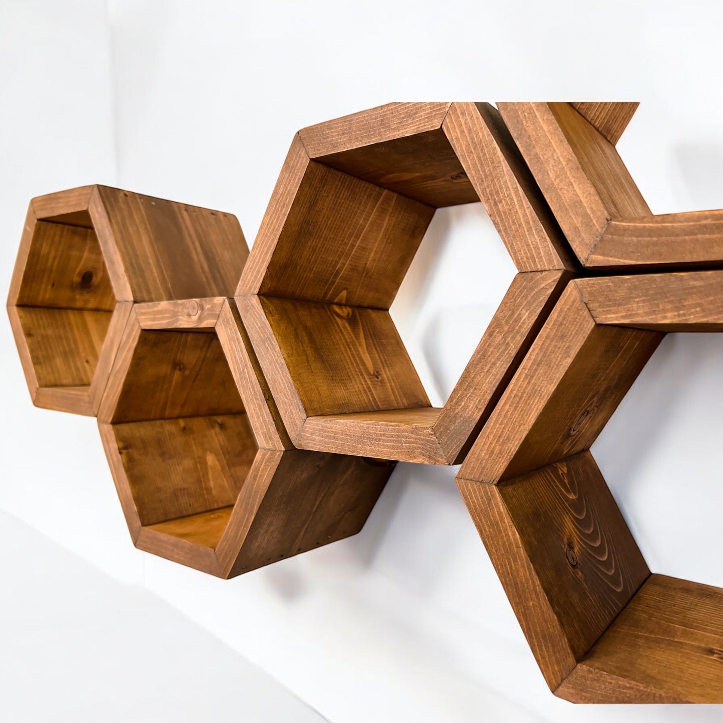 Mini Hexagon Wall Shelves, Set of 6