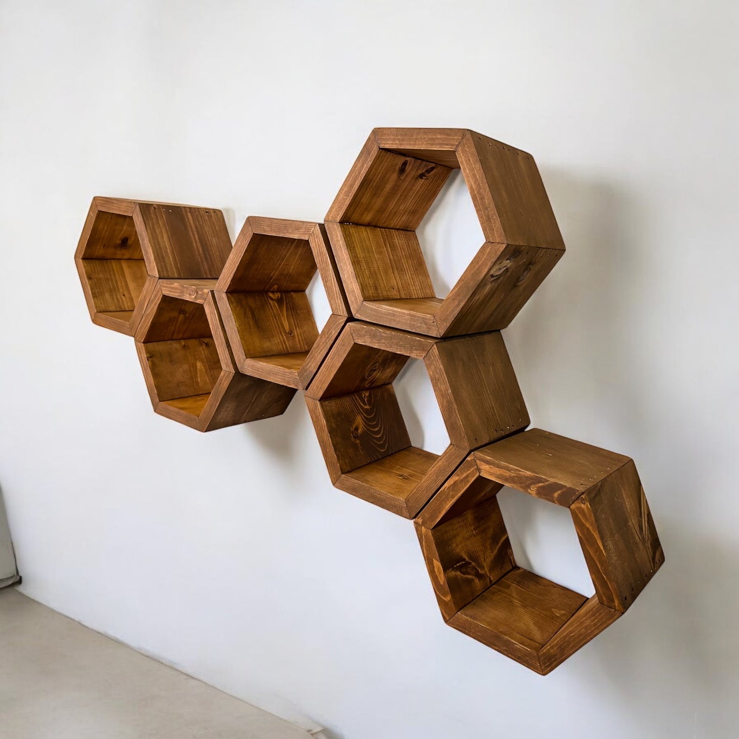 Mini Hexagon Wall Shelves, Set of 6