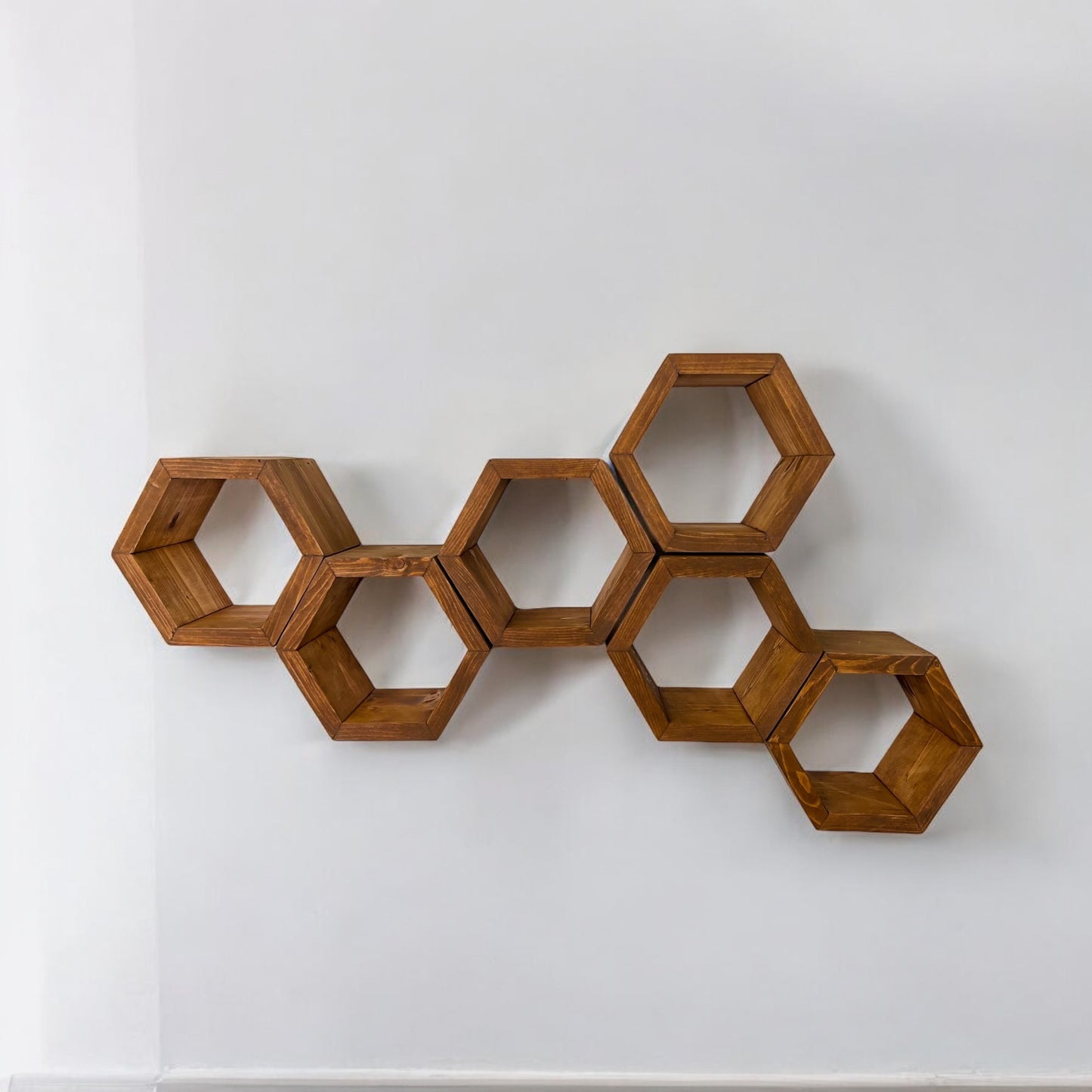 Mini Hexagon Wall Shelves, Set of 6