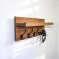 Wall Mounted Key Rack with Mail Holder - 12"