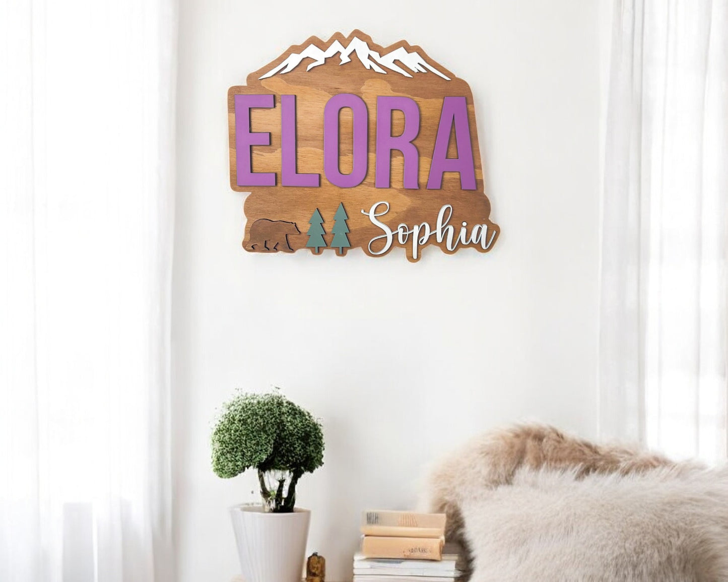 Nursery Name Sign - Personalized Woodland Theme Sign