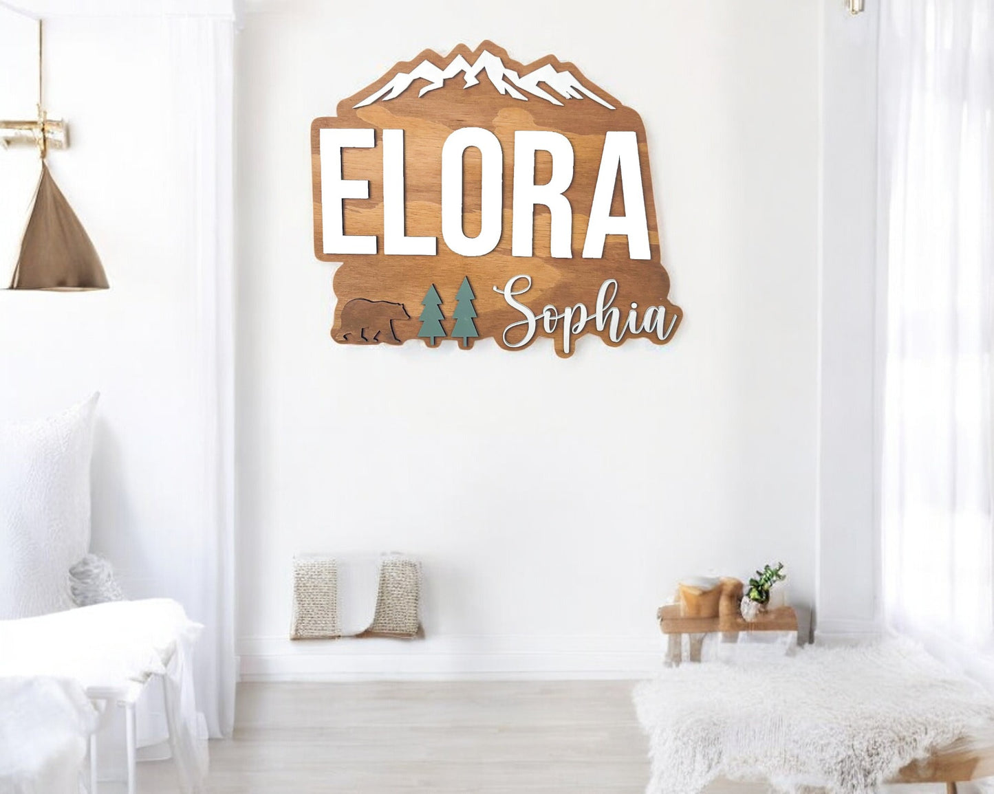 Nursery Name Sign - Personalized Woodland Theme Sign