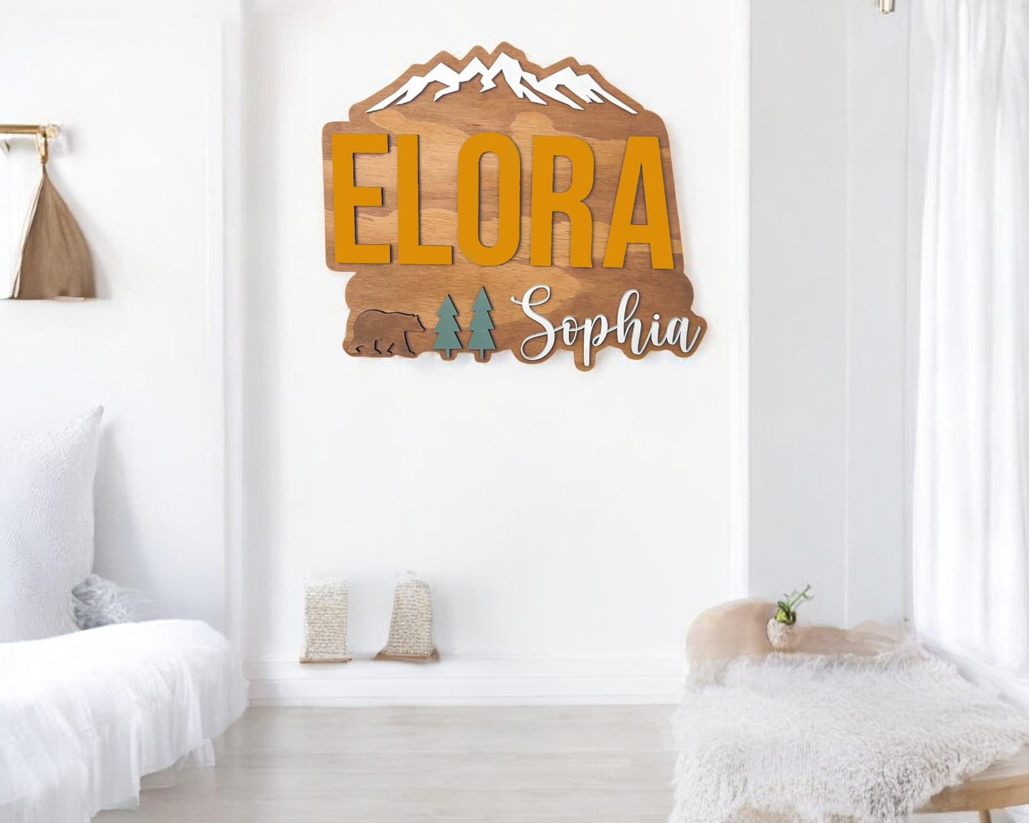 Nursery Name Sign - Personalized Woodland Theme Sign