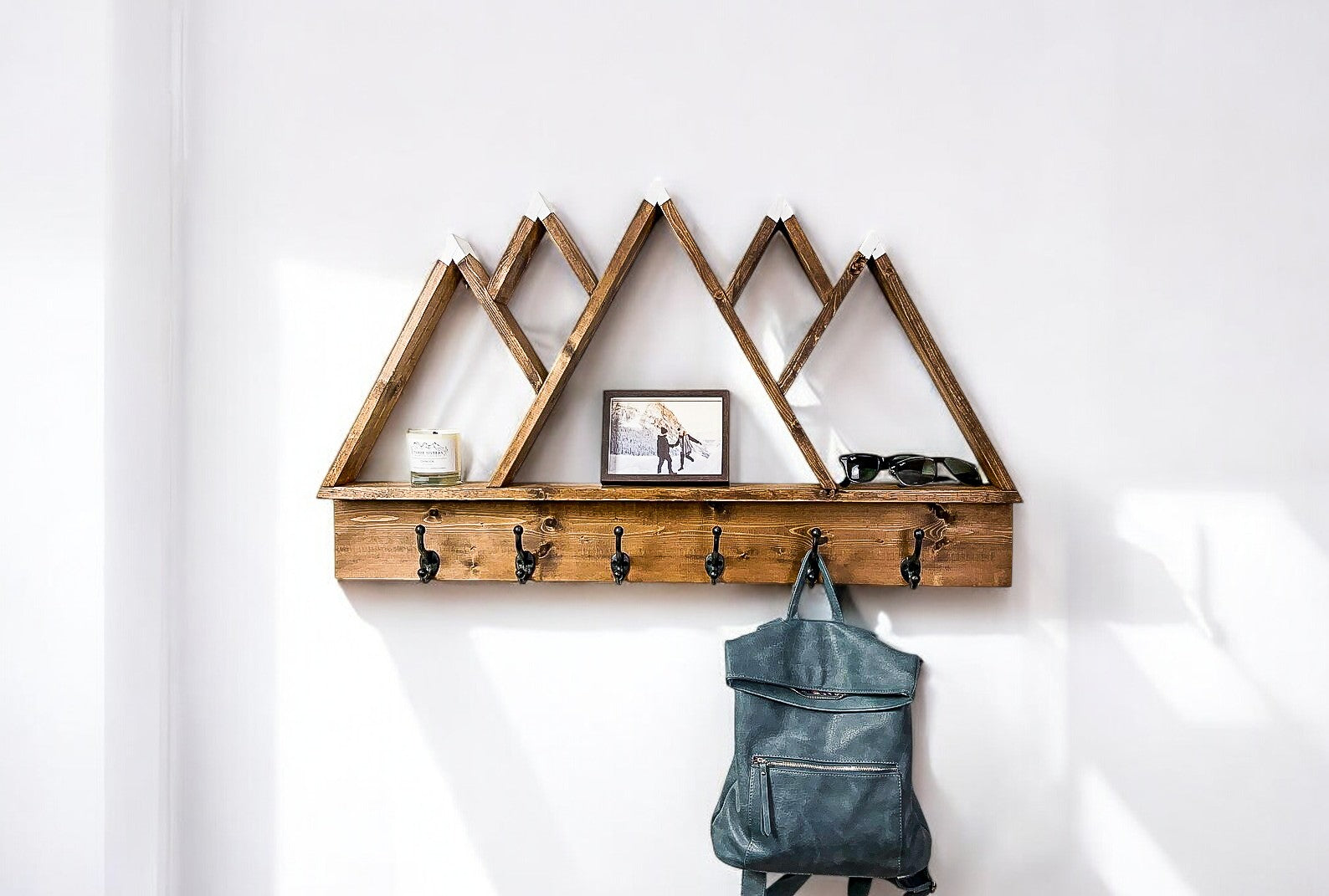 5-Peak Mountain Shelf with Hooks  - 42'' x 24''