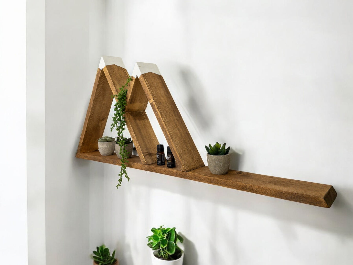 Mountain Shelf with Ledge, 2 Peak  - 36" x 15"