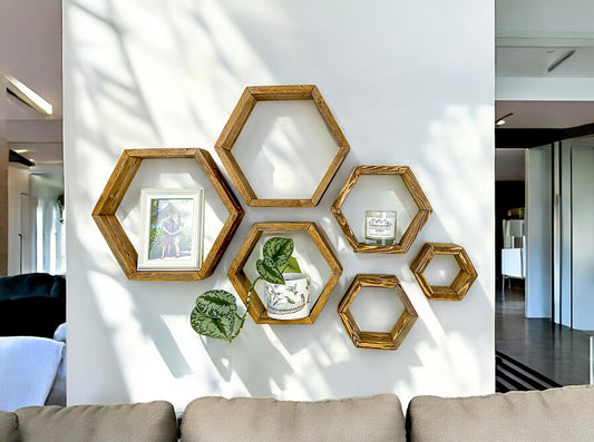 Set of 6 Honeycomb Shelves - 3.5" Depth