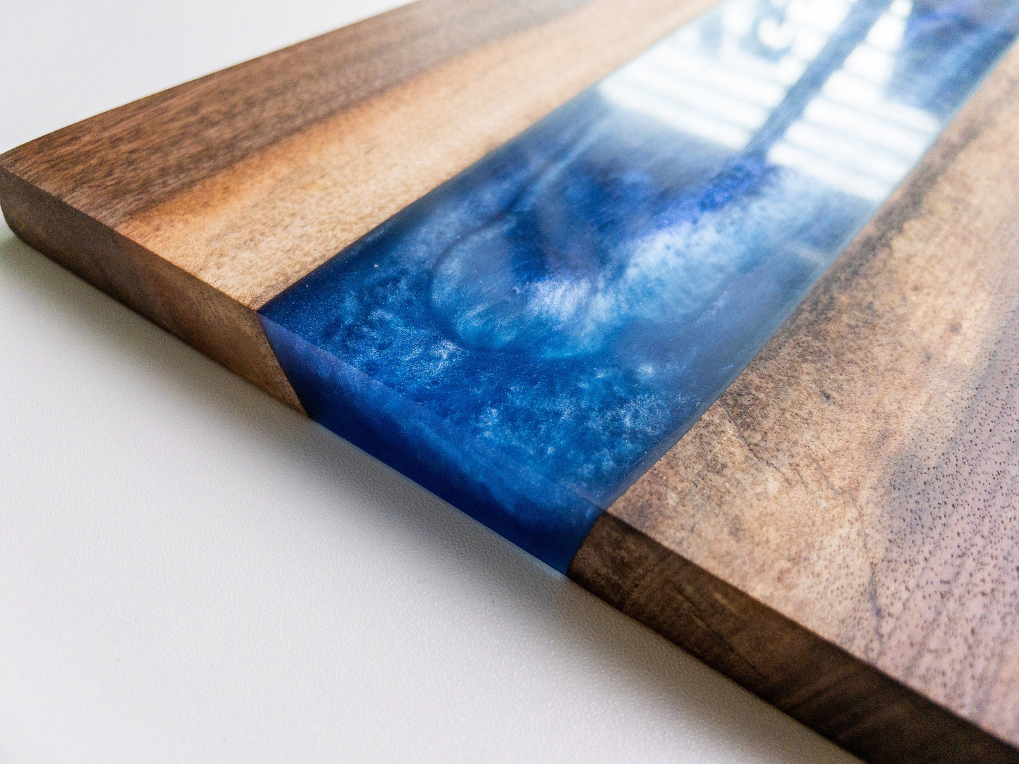 Epoxy Cutting Board | Charcuterie Board | Walnut Epoxy Resin Live Edge Cheese Tray | Serving Board | Wedding/Anniversary Gift