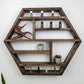 Large Essential Oil Shelf - Honeycomb Wall Shelf - 28"x 24.2" - Crystal display shelf. Floating hexagon shelf with optional drawer.