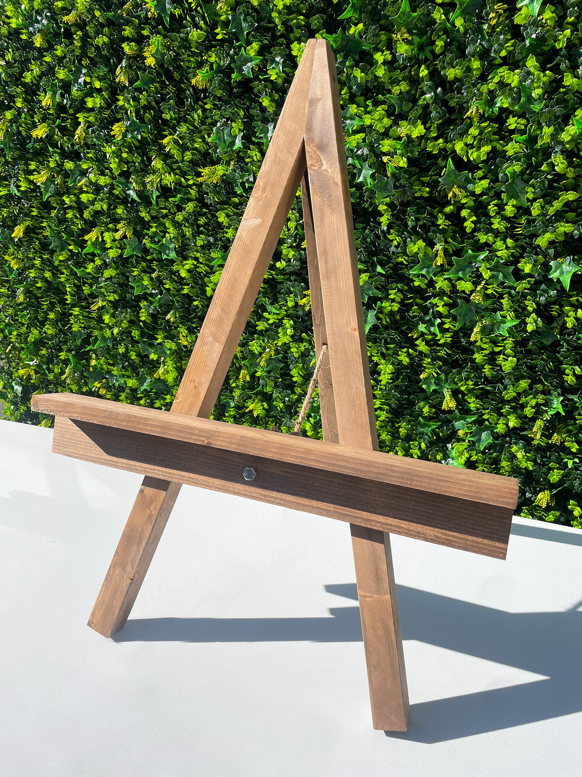 Mini Table Top Easel with Adjustable Shelf - Mini Wood Easel - Rustic Event Stand for Signage