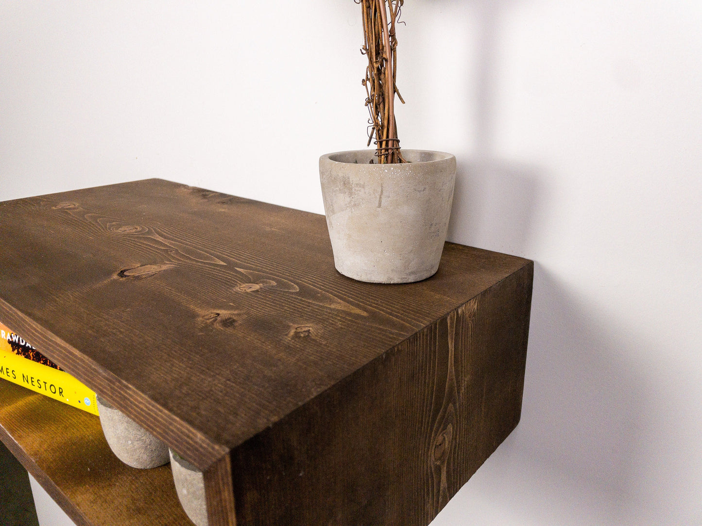 Floating Night Stand, Floating Side Table, Floating Bedside Table, Rustic Nightstand