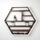 Essential Oil Shelf - Honeycomb Wall Shelf - 28"x 24.2" - Crystal display shelf. Floating hexagon shelf